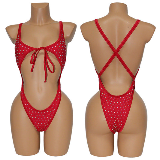 HORAE Diamond Cutout Bandage One Piece Monokini for Women