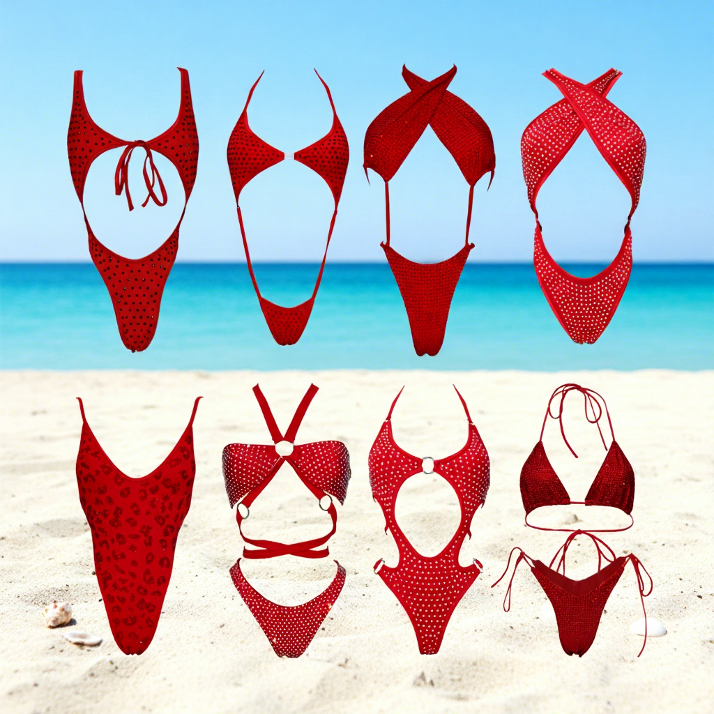 HORAE 18Yrs Factory Fully Custom Sparkly Rhinestone Bikini Swimwear with Low MOQ