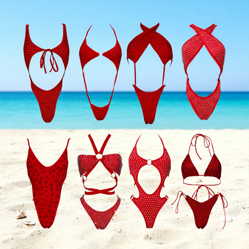 HORAE 18Yrs Factory Fully Custom Sparkly Rhinestone Bikini Swimwear with Low MOQ