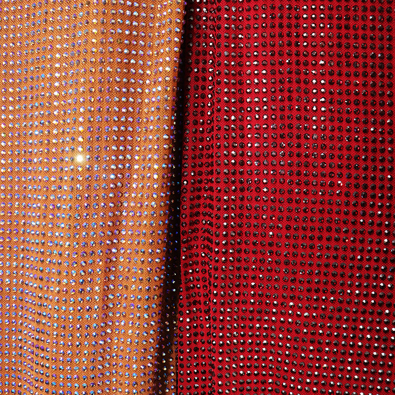 HORAE 18Yrs Factory Custom High Elastic Rhinestone Fabric for Making Swimwear Party Dress Stage Wear