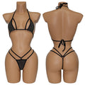 HORAE Shiny Crystal Adjustable Strappy Women's Micro Bikini Swimwear