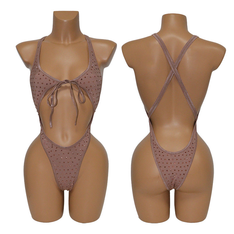 HORAE Diamond Cutout Bandage One Piece Monokini for Women