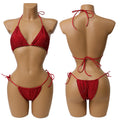 HORAE Shiny Rhinestone Women's Triangle Bikini Swimwear